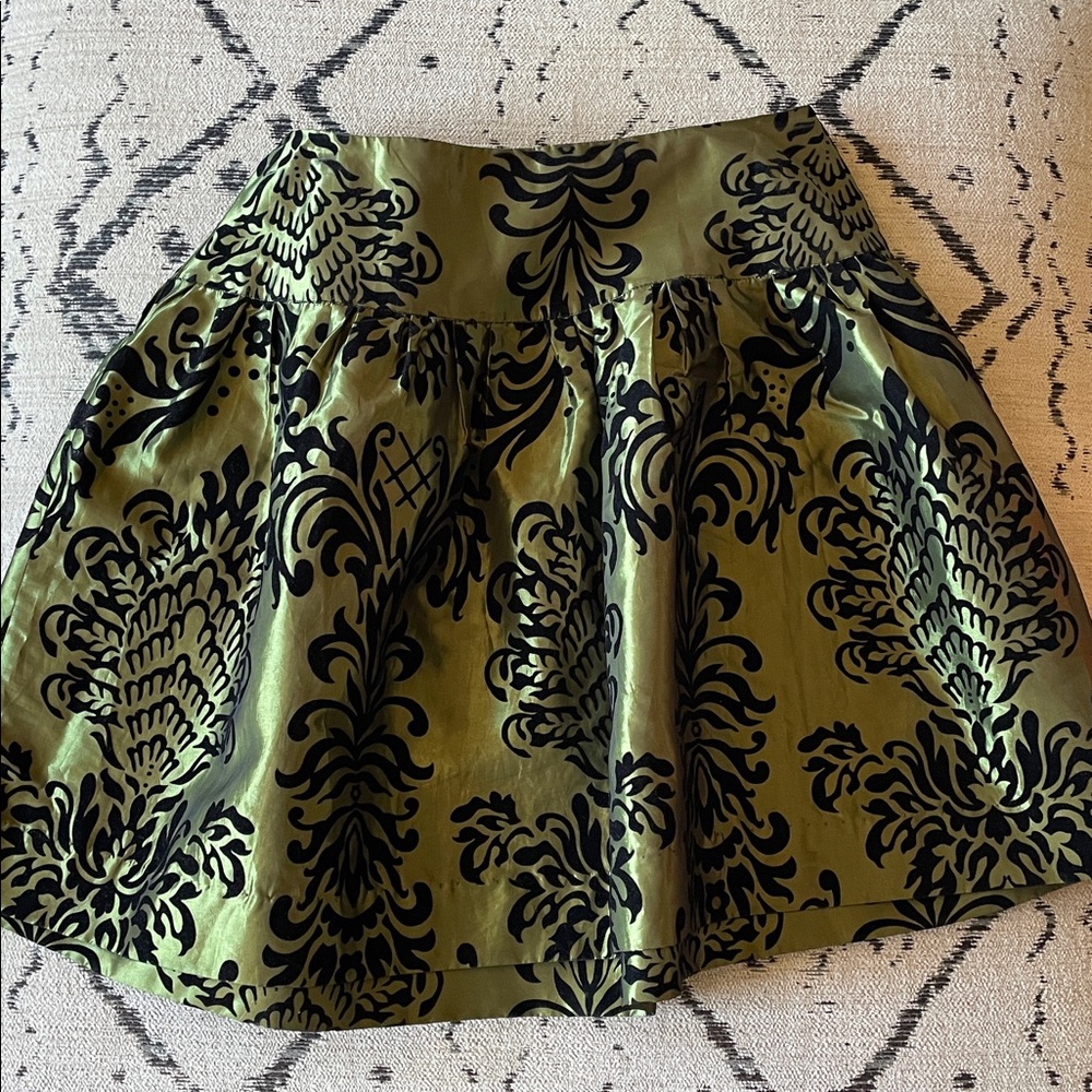 Gorgeous Handmade Taffeta and Velvet Full Drop Waist Skirt, Size L/XL